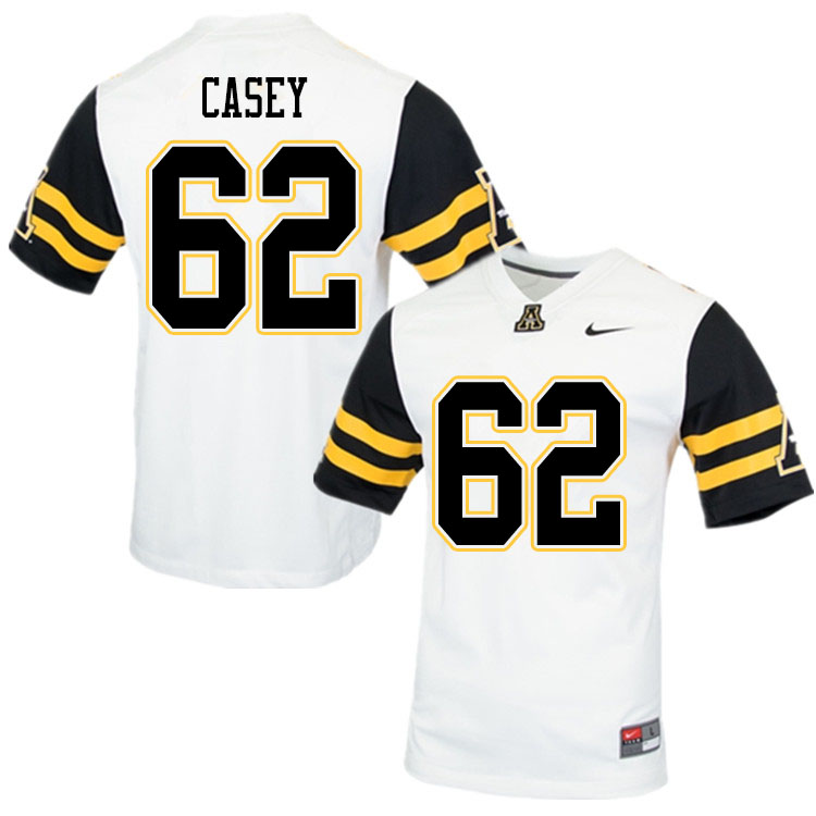 Men #62 Ryker Casey Appalachian State Mountaineers College Football Jerseys Sale-White - Click Image to Close